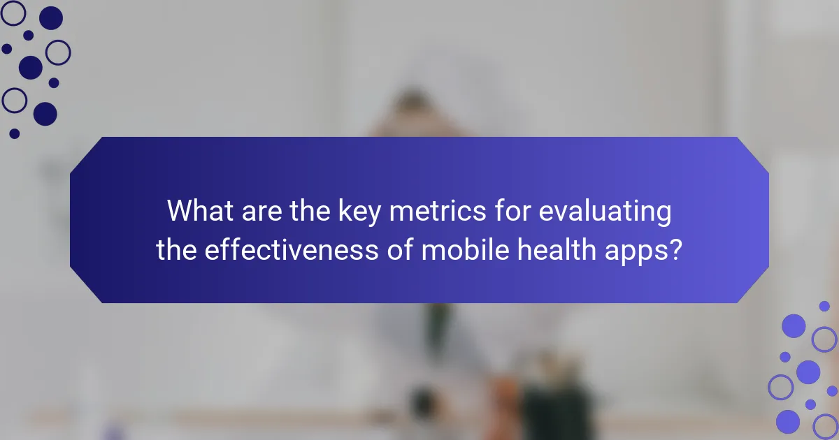 What are the key metrics for evaluating the effectiveness of mobile health apps?