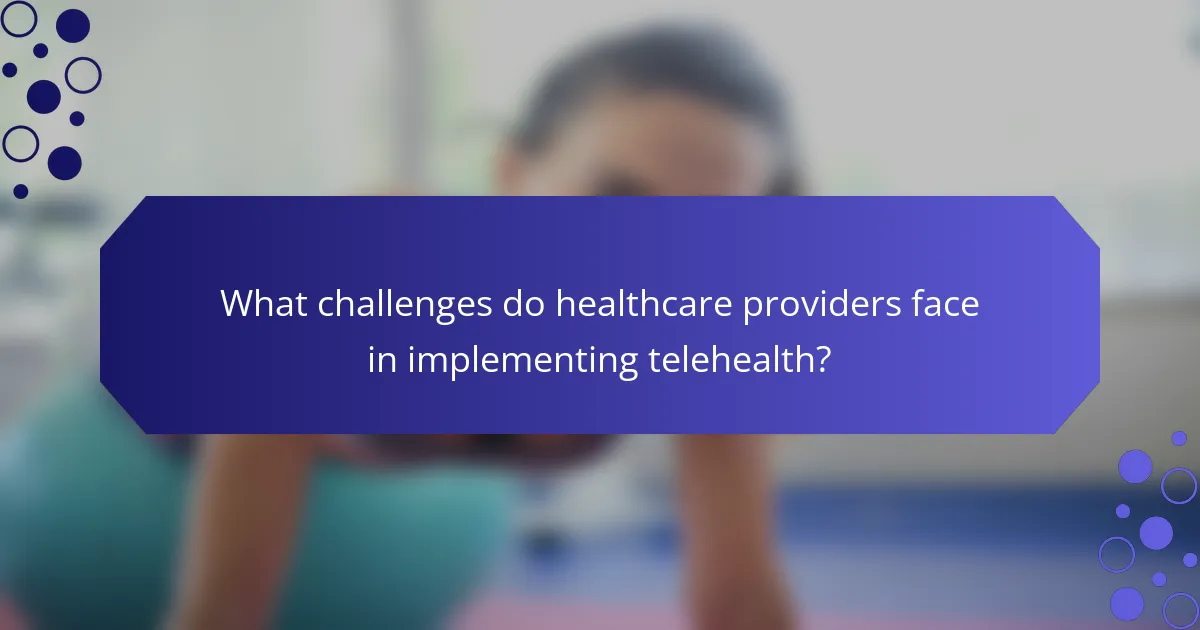 What challenges do healthcare providers face in implementing telehealth?