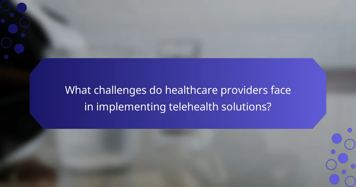 What challenges do healthcare providers face in implementing telehealth solutions?