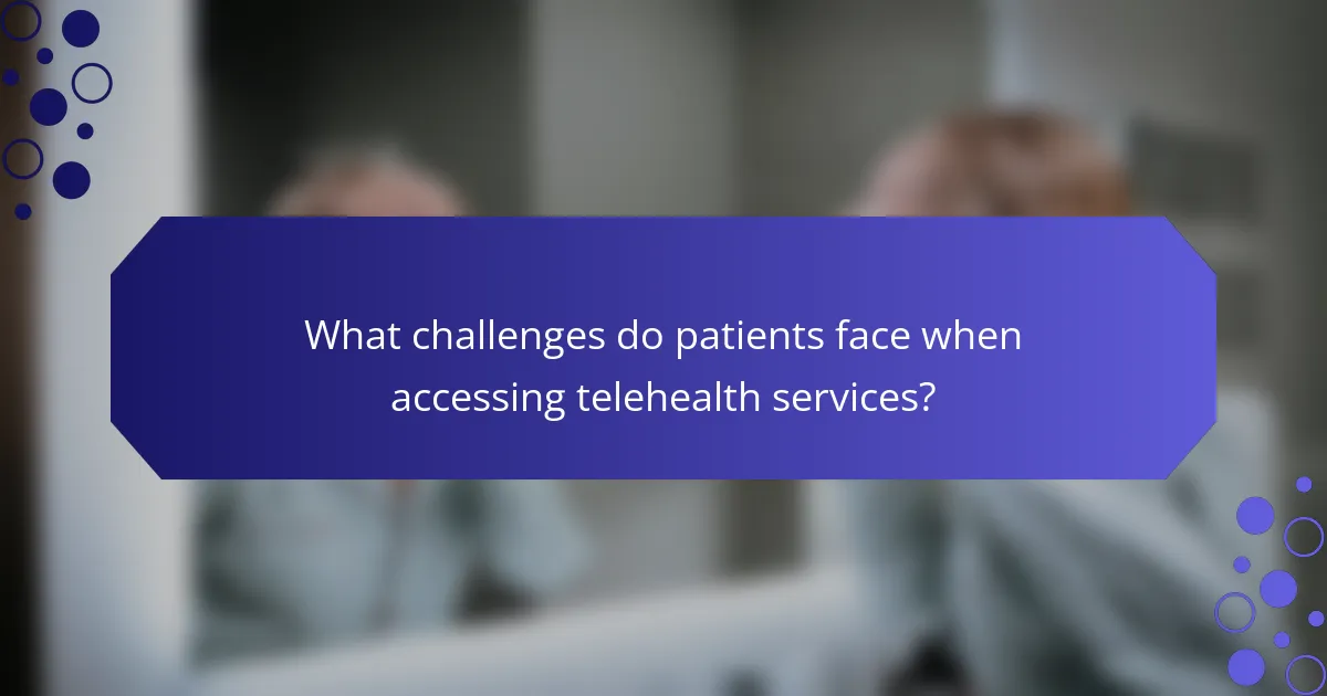 What challenges do patients face when accessing telehealth services?